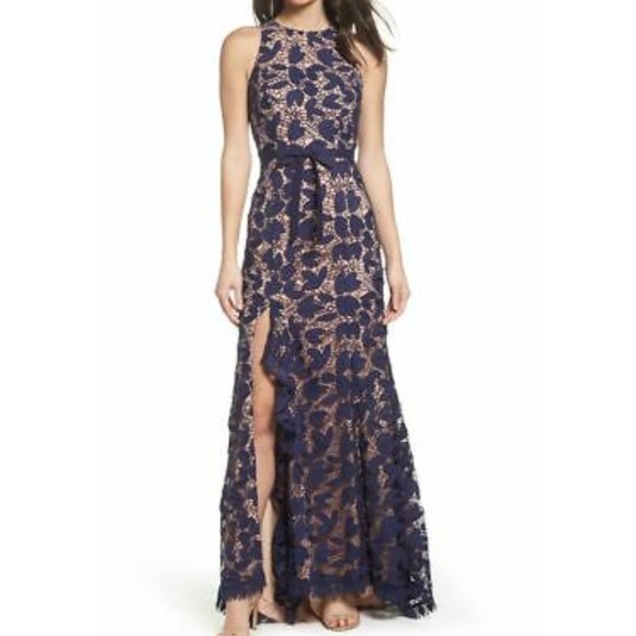jarlo Dresses & Skirts - Jarlo petal lace gown with a slit